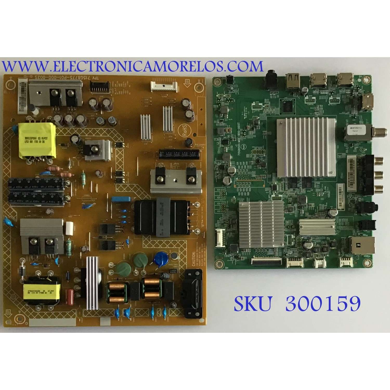 KIT DE TARJETAS PARA TV  INSIGNIA / MAIN XHCB01K010 / 715G8501-M01-B00-005T / 715G8501-M0E-B00-005T / FUENTE PLTVGW431XAS3 / 715G8775-P01-000-002S / PANEL TPT550U2-D072.L REV:S01B / MODELO NS-55DR620NA18